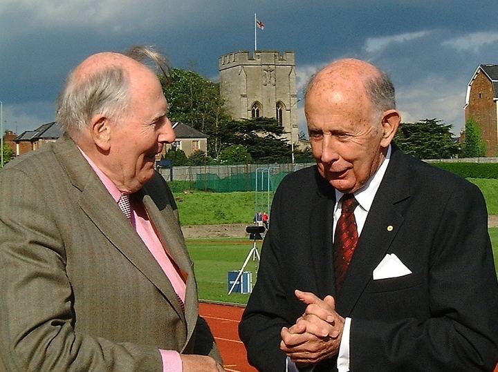 Roger Bannister and John Landy at Iffley Road track in 2004