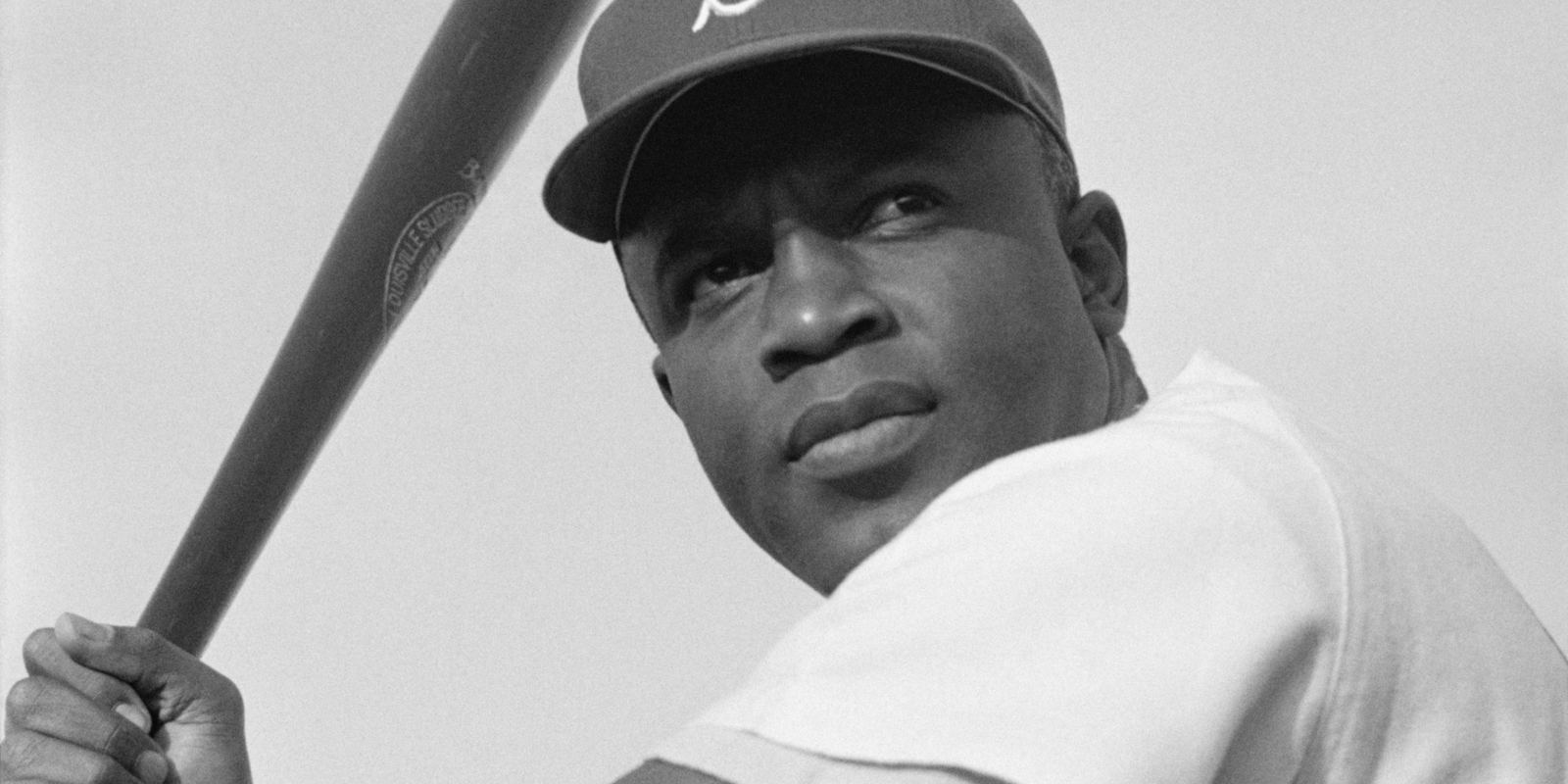 Jackie Robinson in his Brooklyn Dodgers uniform, 1954