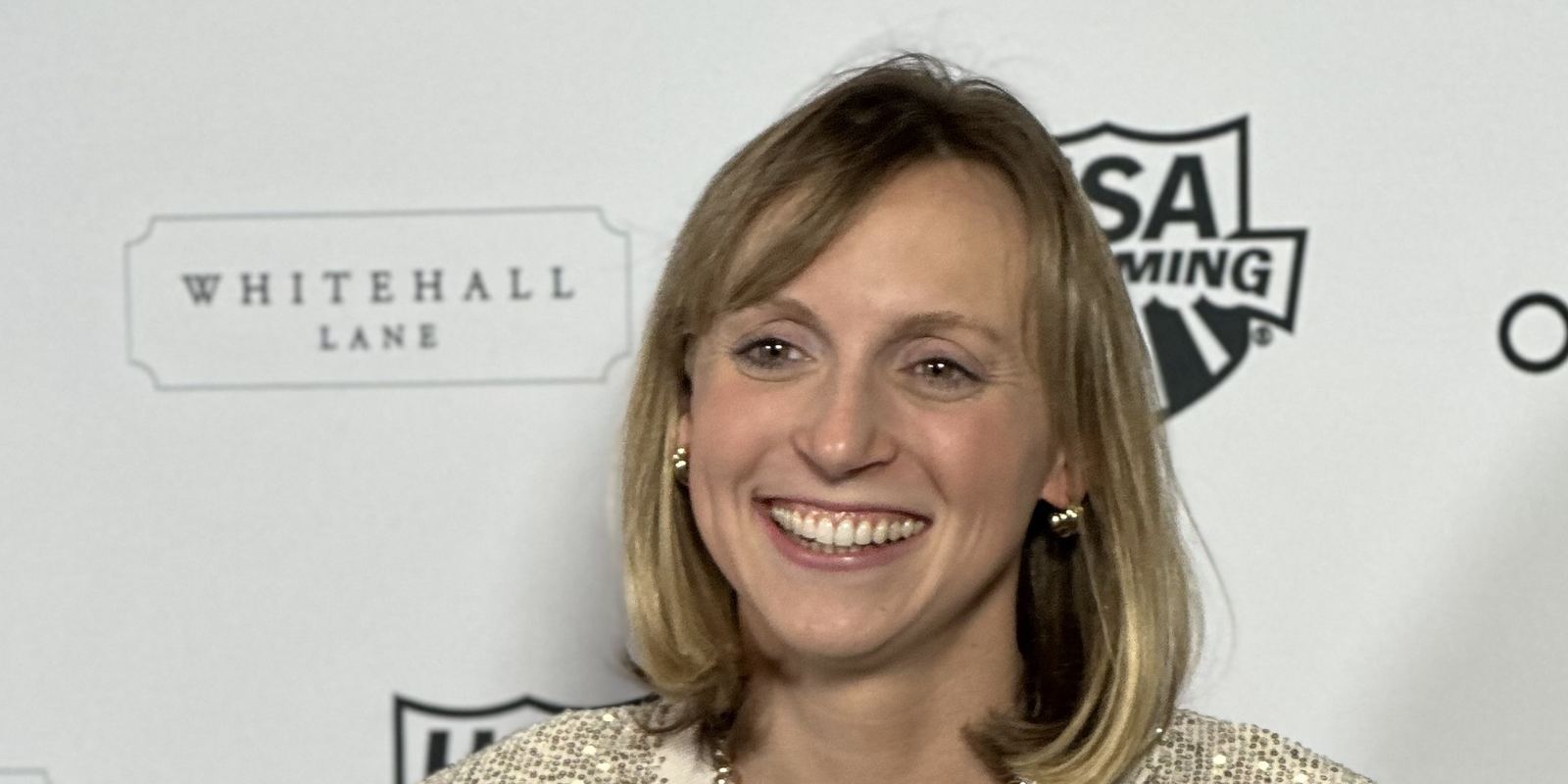 Katie Ledecky smiling at the 2023 Golden Goggle Awards