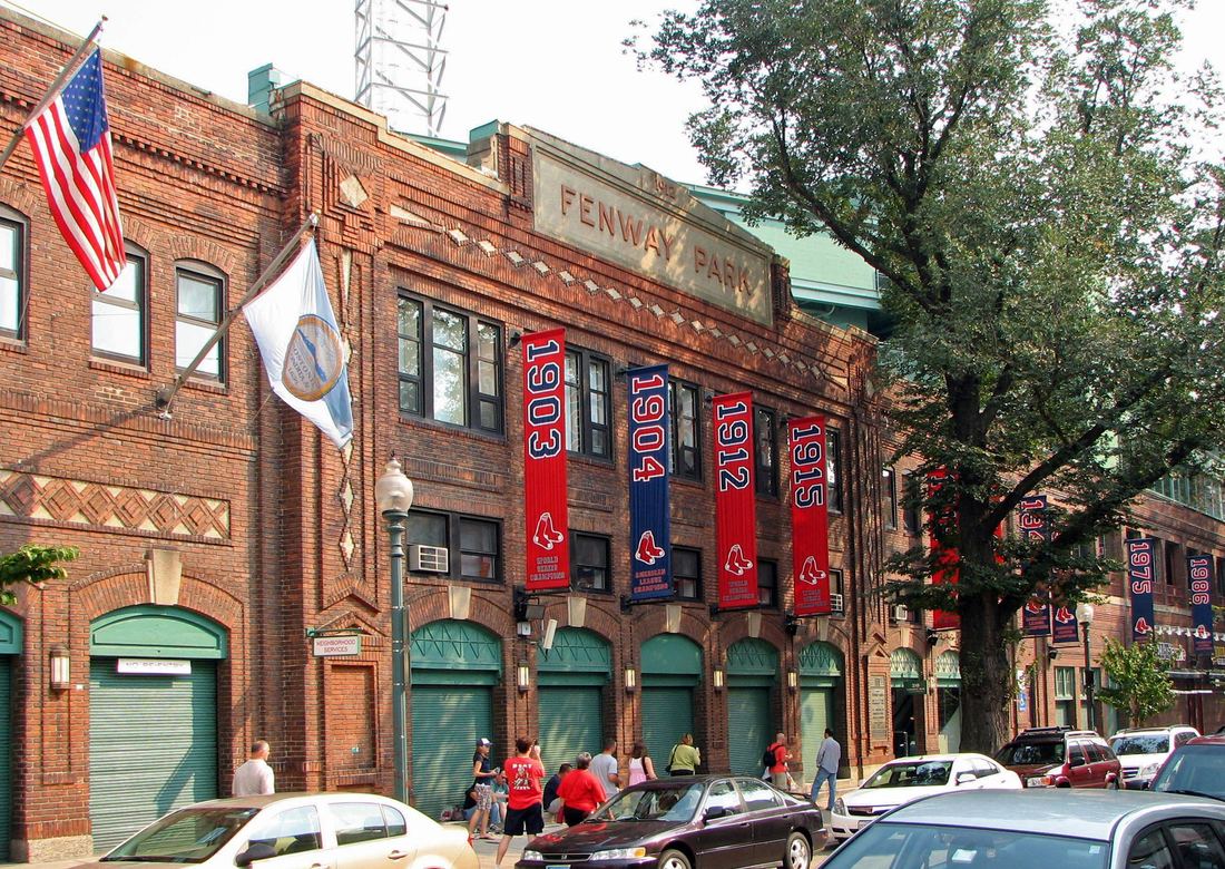 Fenway Park in Boston with its tall left field wall